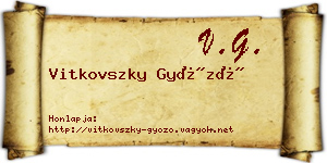 Vitkovszky Győző névjegykártya
